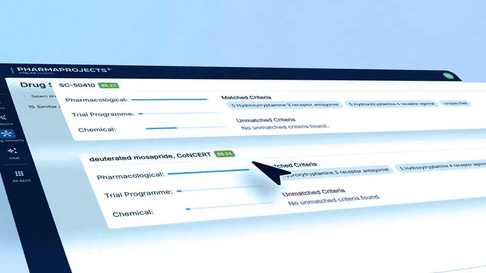 Click to watch the Drug Similarity feature video in Pharmaprojects Plus.