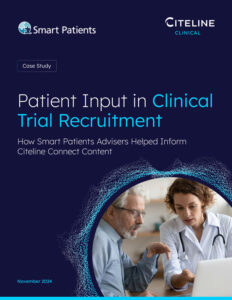 PDF cover of a case study titled Patient Input in Clinical Trial Recruitment.